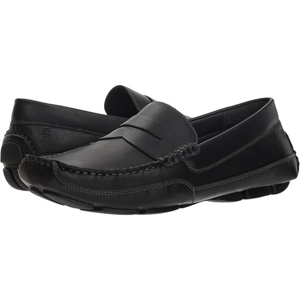 IZOD Burton Loafer Mens Size 10 Black Leather Memory Foam Slip On